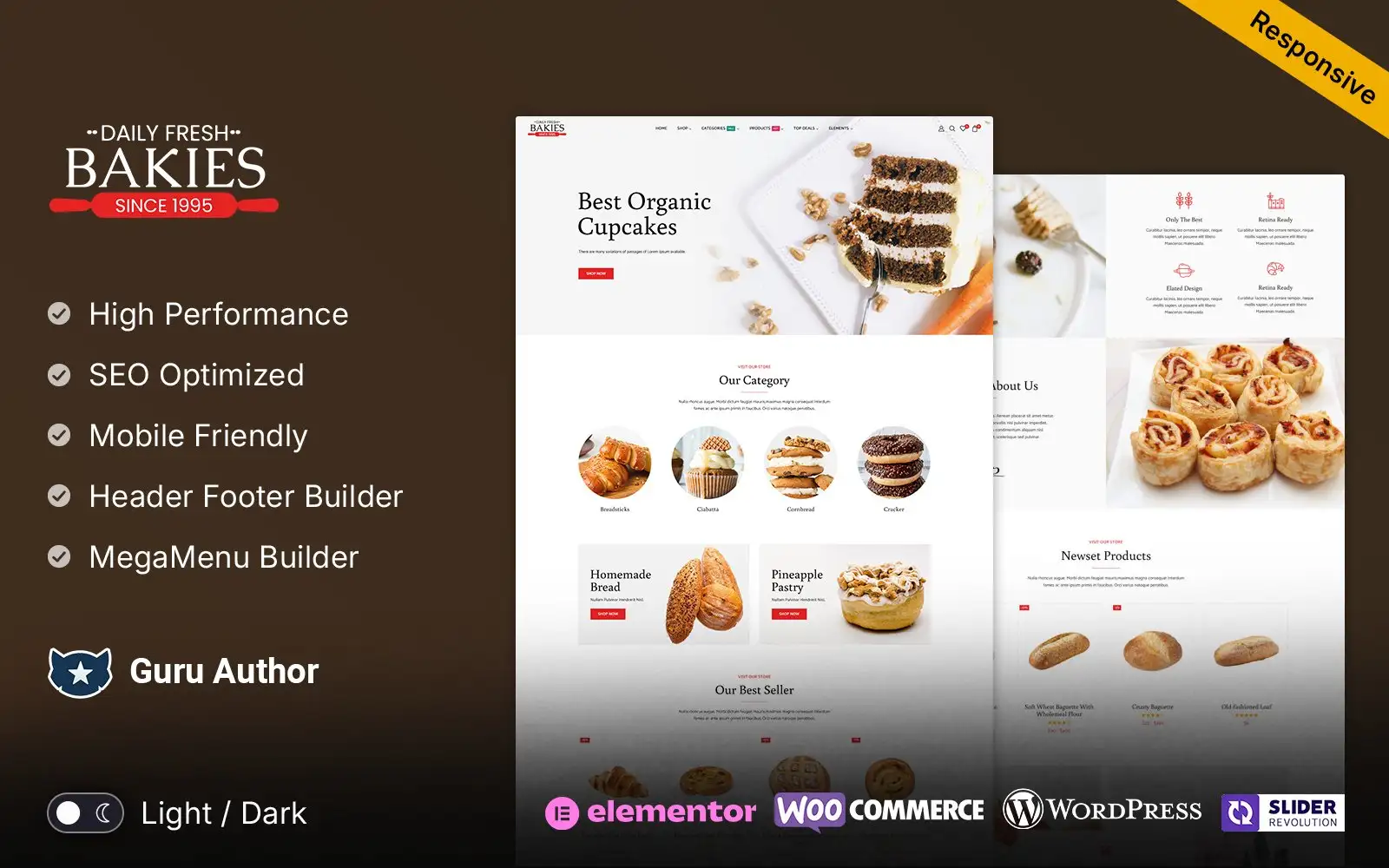 Bakies – Bread and Buns, Coockies and Chocolates, Bakery and Cake Shop WooCommerce Theme