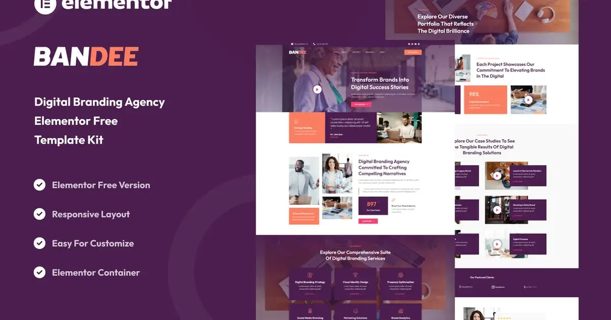 Bandee – Digital Branding Agency Elementor Template Kit