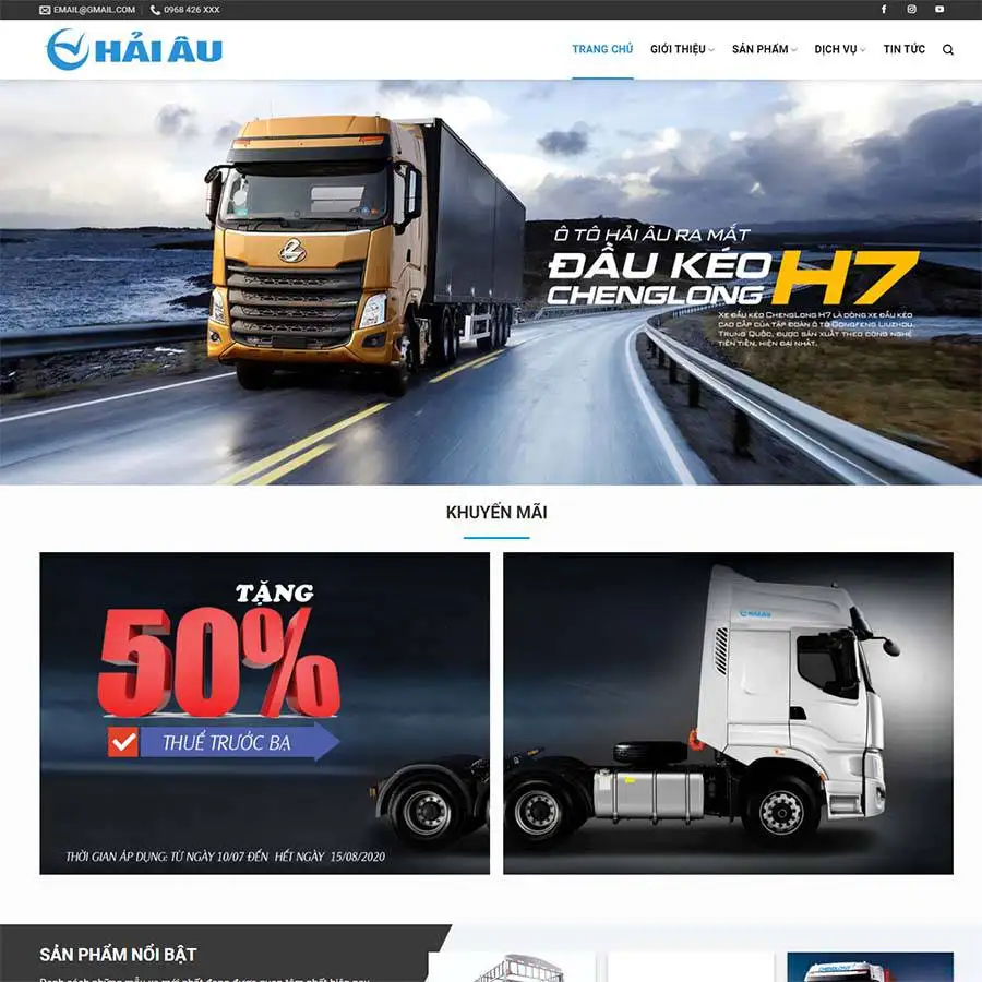 Theme wordpress bán xe oto đầu kéo
