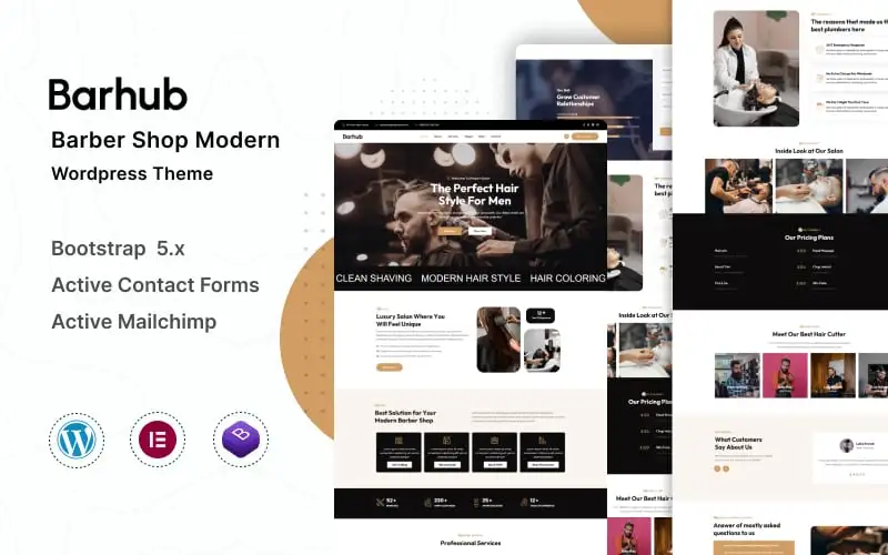Barhub – Hair Salon & Barber Shop WordPress Theme WordPress Theme