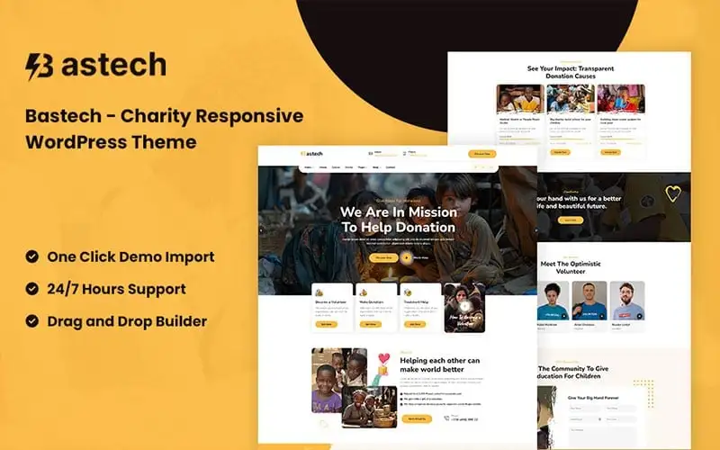 Bastech – Charity Responsive WordPress Theme