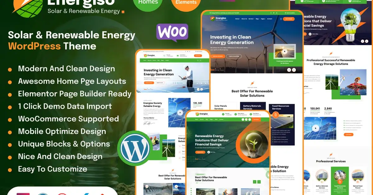 Energiso – Solar & Energy WordPress Theme