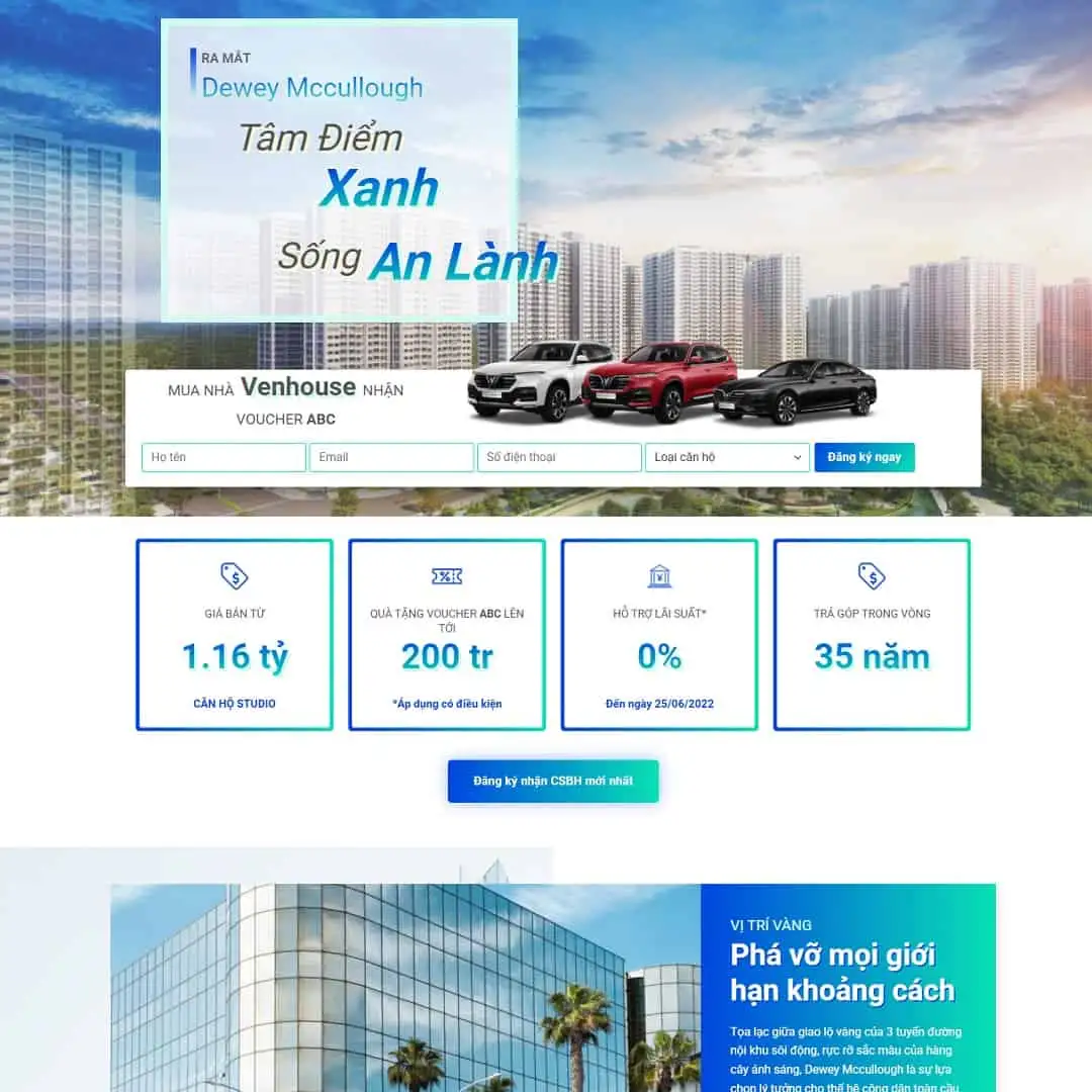 Theme WordPress Landing page bất động sản căn hộ