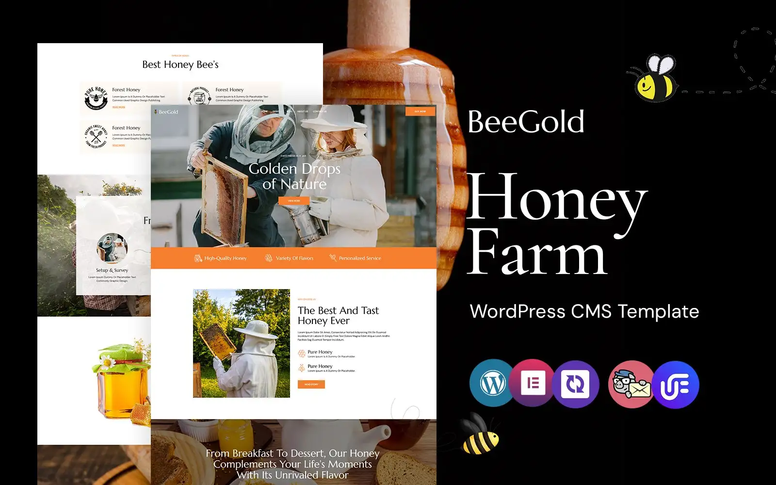 Beegold – Bees and Honey Farm WordPress Elementor Theme WordPress Theme