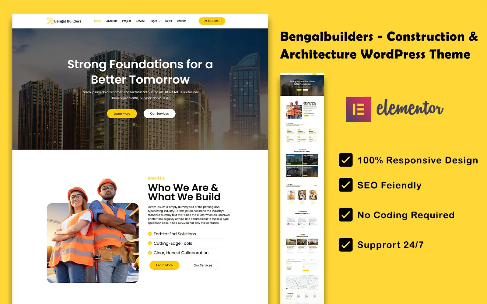 Bengalbuilders – Construction & Architecture WordPress Theme