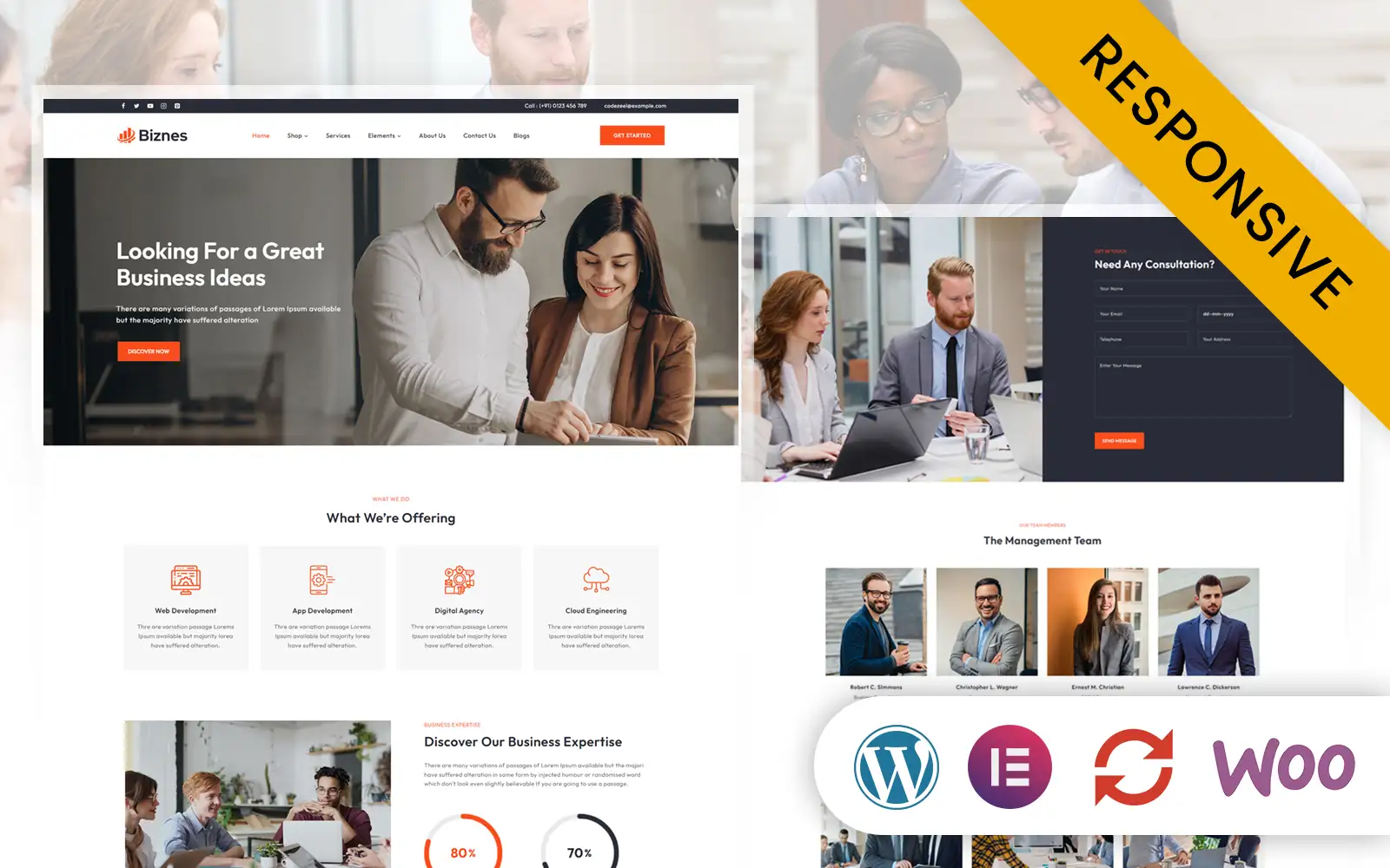 Biznes – Corporate Business Elementor WordPress Responsive Theme WordPress Theme