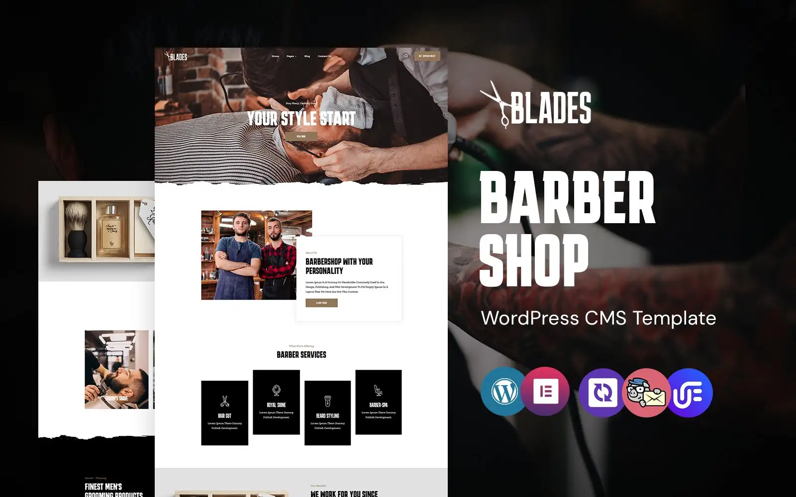 Blades – Hair Salon and Barber Shop WordPress Elementor Theme WordPress Theme