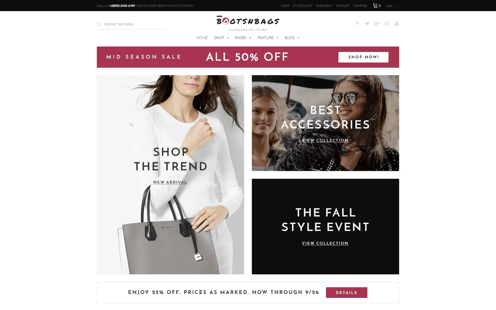 BootsnBags – Accessories Store WooCommerce Theme