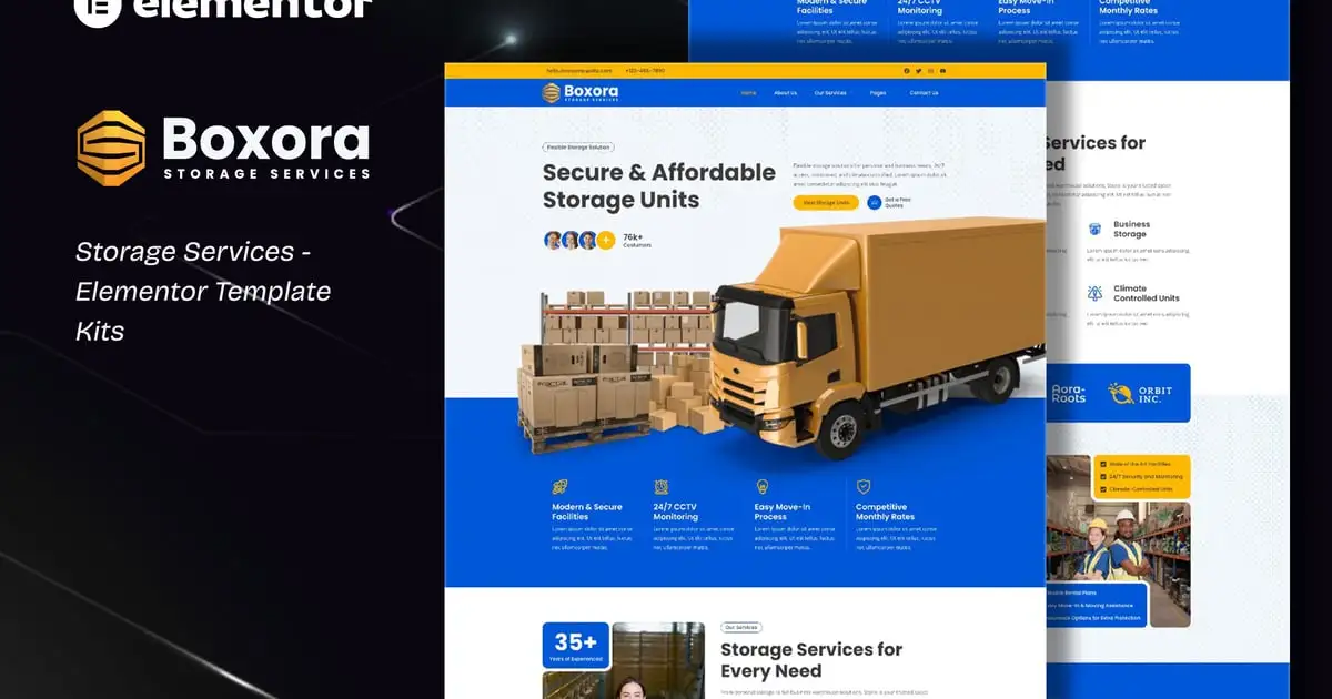 Boxora – Storage Service Elementor Template Kit