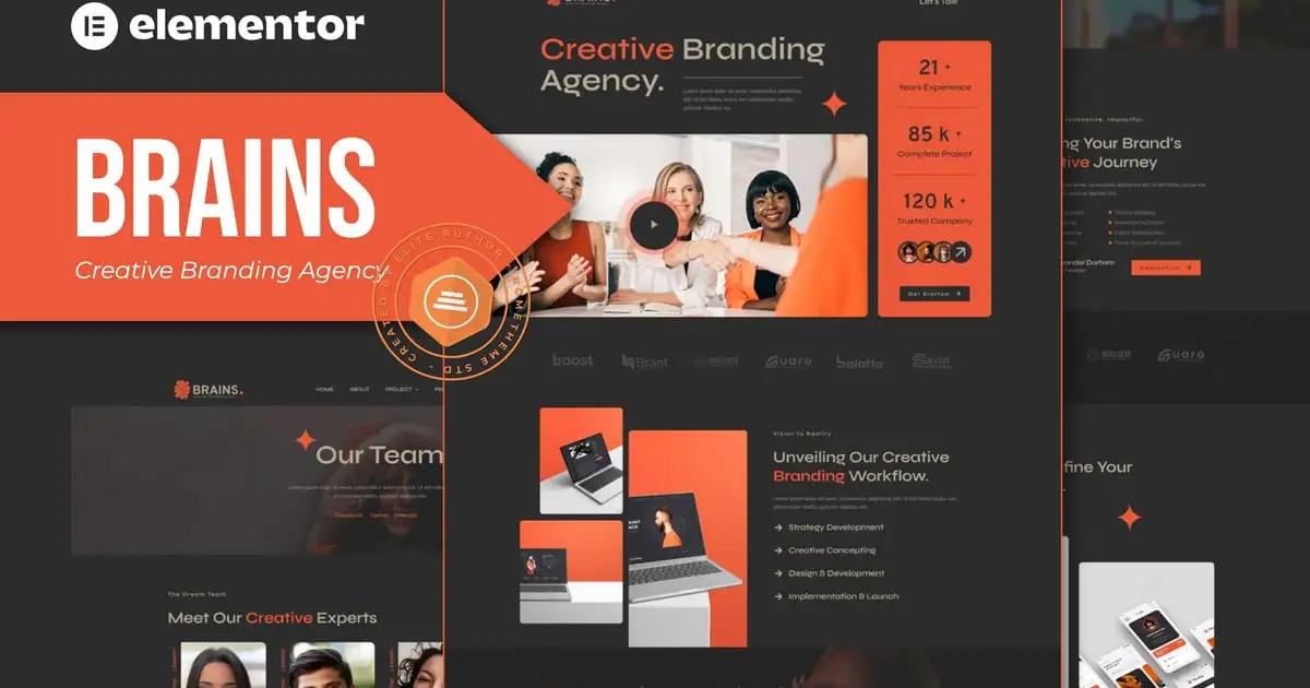 Brains – Creative Branding Agency Elementor Template Kit