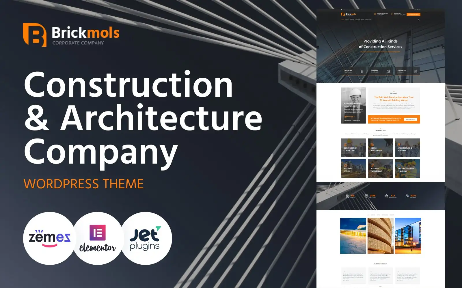 Brickmols – Responsive Construction & Architecture Company WordPress Theme