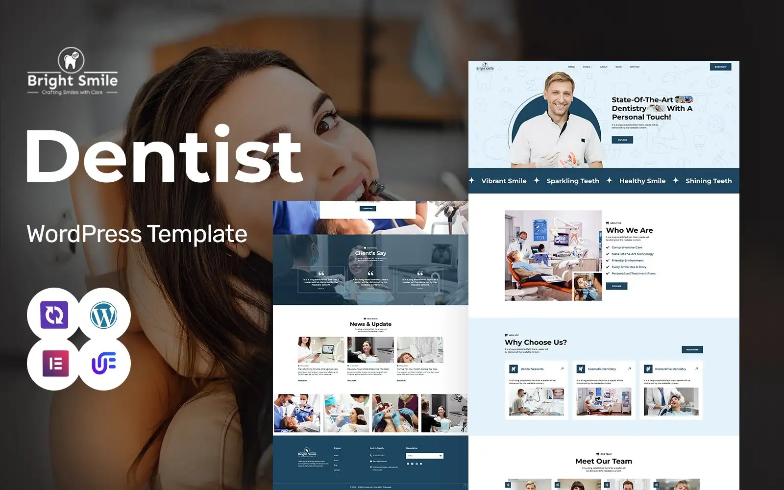 Bright smile – Dental Clinic And Dentist WordPress Elementor Theme WordPress Theme