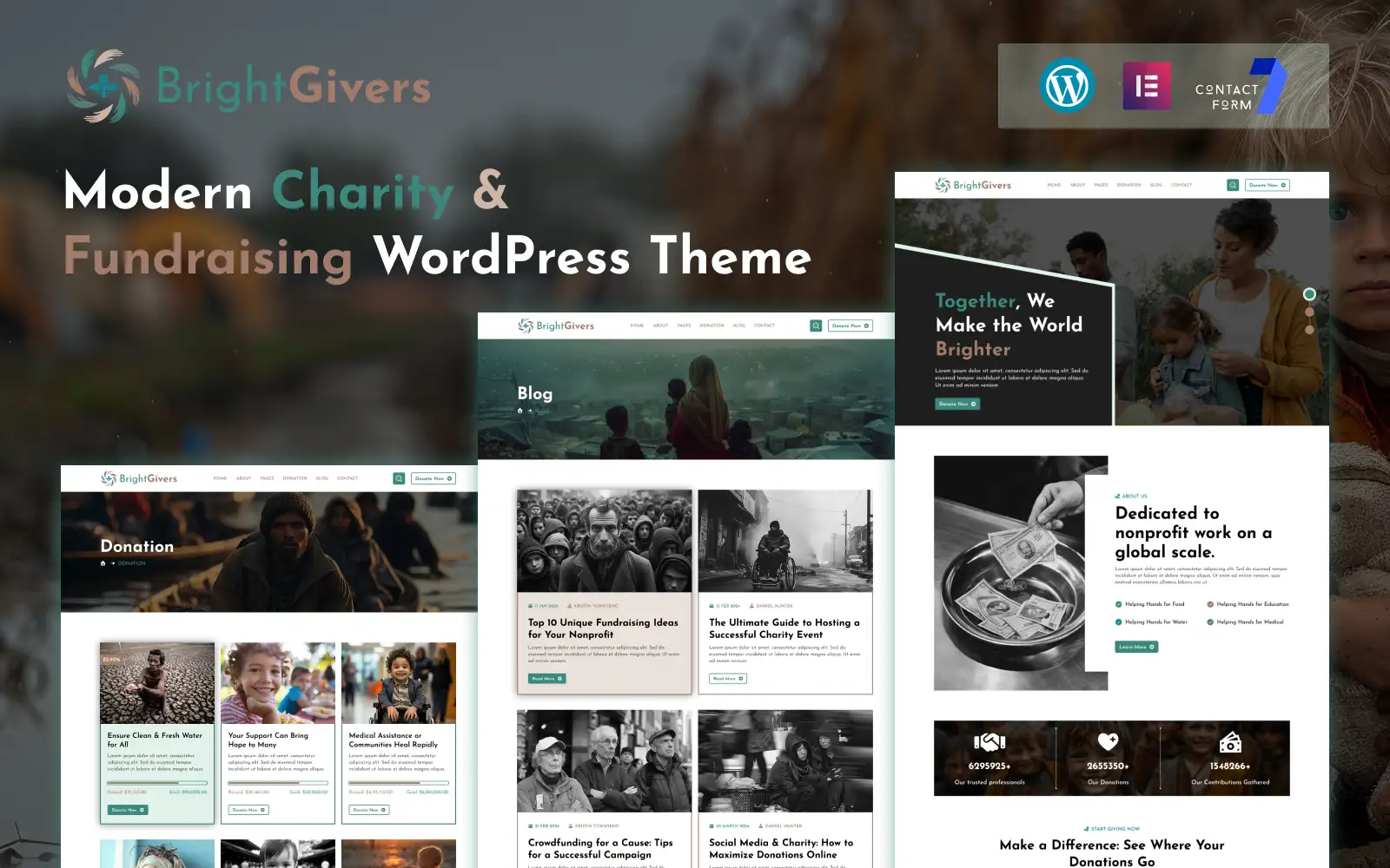 BrightGivers – Modern Charity & Fundraising WordPress Theme