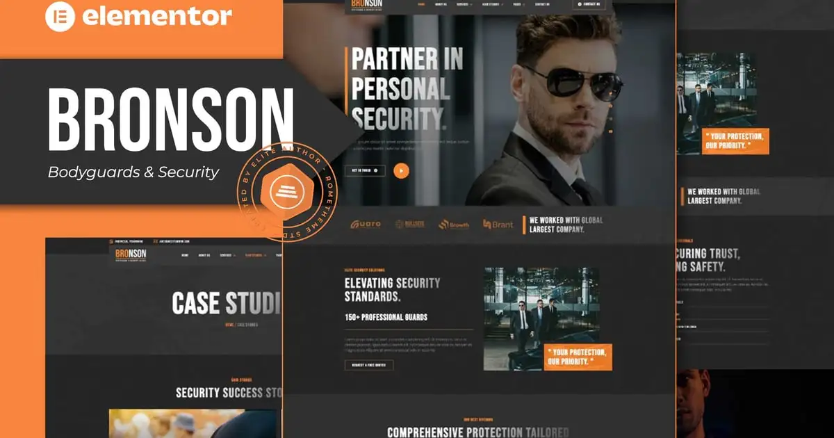 Bronson – Bodyguards & Security Agency Elementor Template Kit
