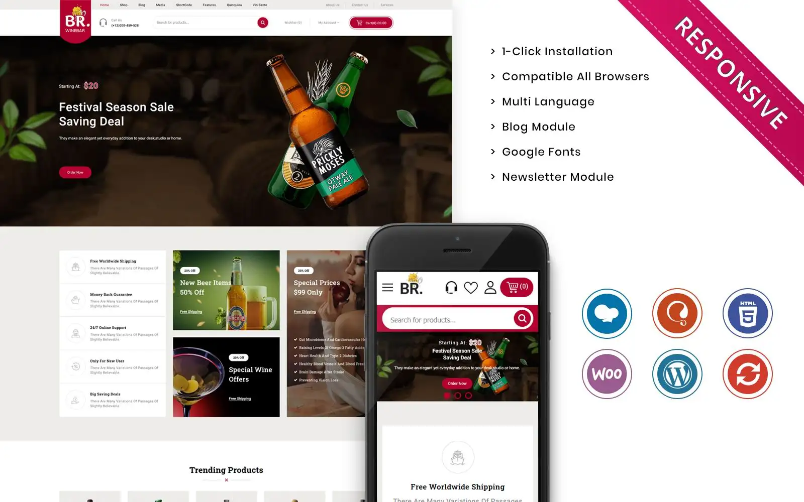 BRwinebar – Wine and Winery Responsive Woocommerce Theme WooCommerce Theme