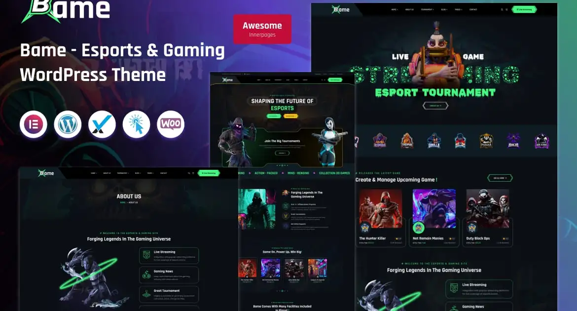 Bame – eSports and Gaming WordPress Theme