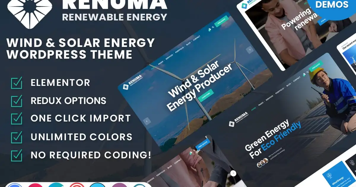 Renuma – Wind & Solar Energy WordPress Theme