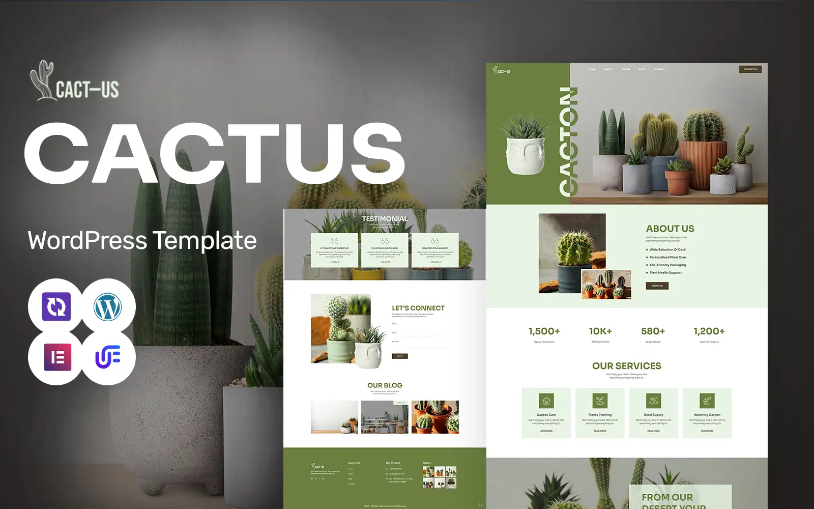 Cact-Us – Cactus Nursery And Landscaping WordPress Elementor Theme WordPress Theme