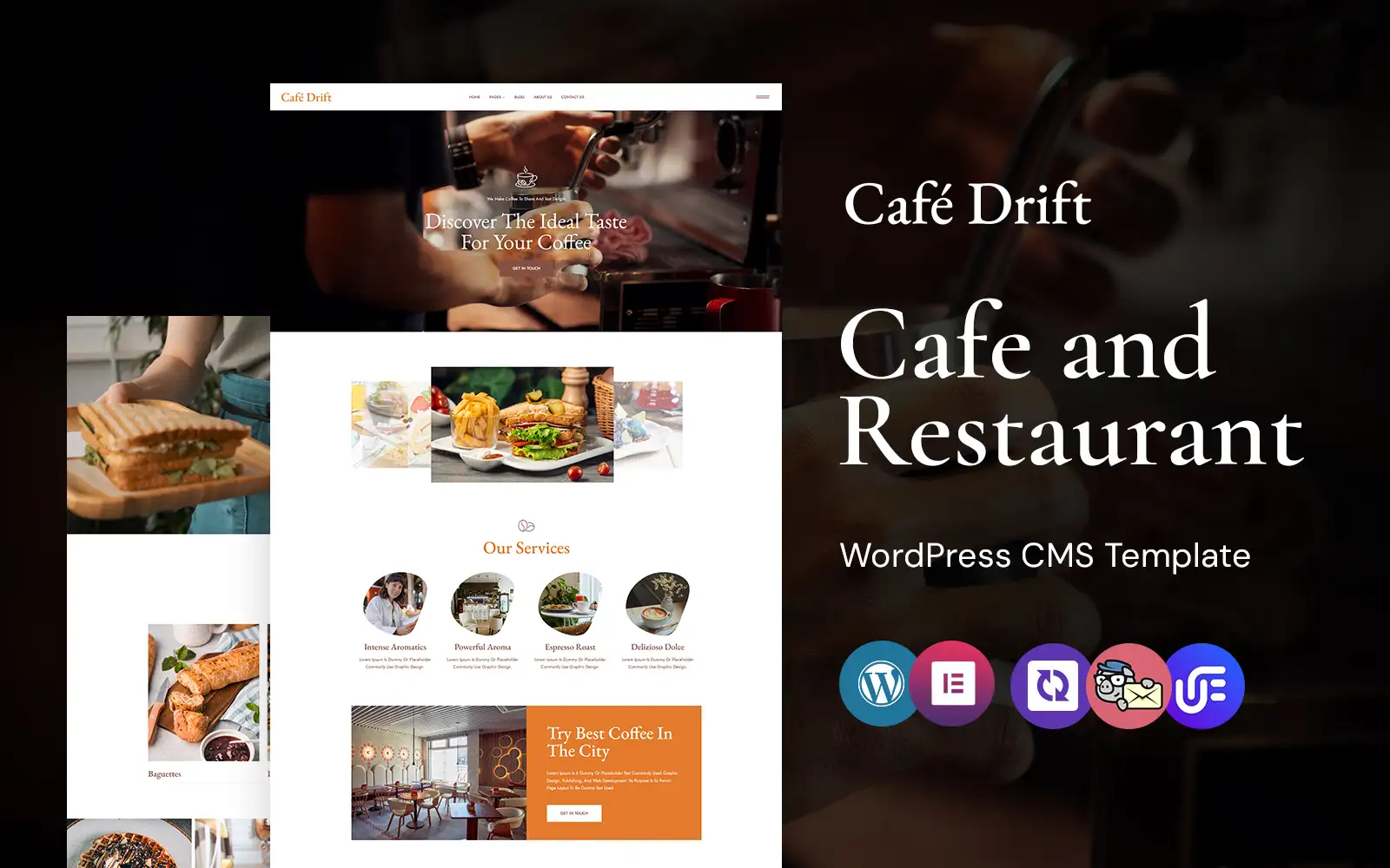 Cafe-Drift – Cafe and Restaurant WordPress Elementor Theme WordPress Theme
