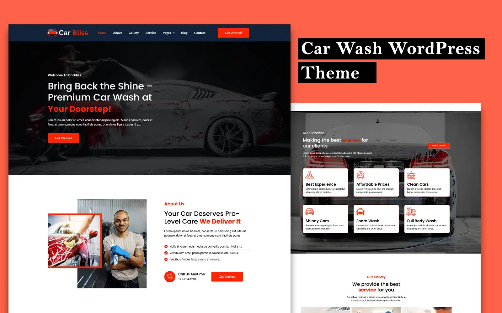 Carbliss – Car Wash & Cleaning Service WordPress Theme