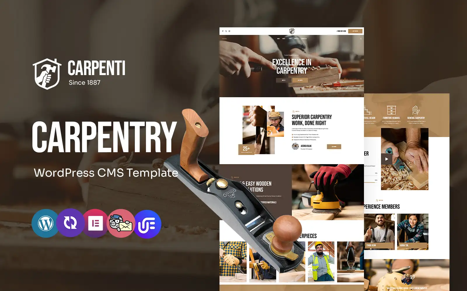 Carpenti – Handyman Woodworking And Carpentry Multipurpose WordPress Elementor Theme WordPress Theme