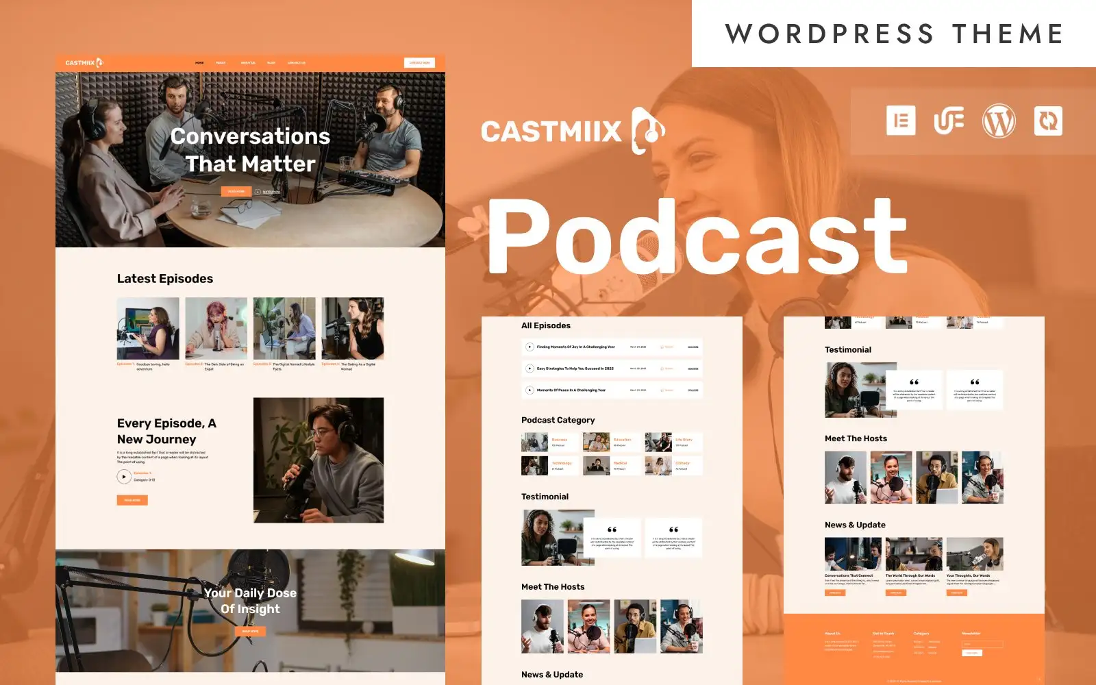 CastMiix – Audio Podcast & Streaming WordPress Elementor Theme WordPress Theme