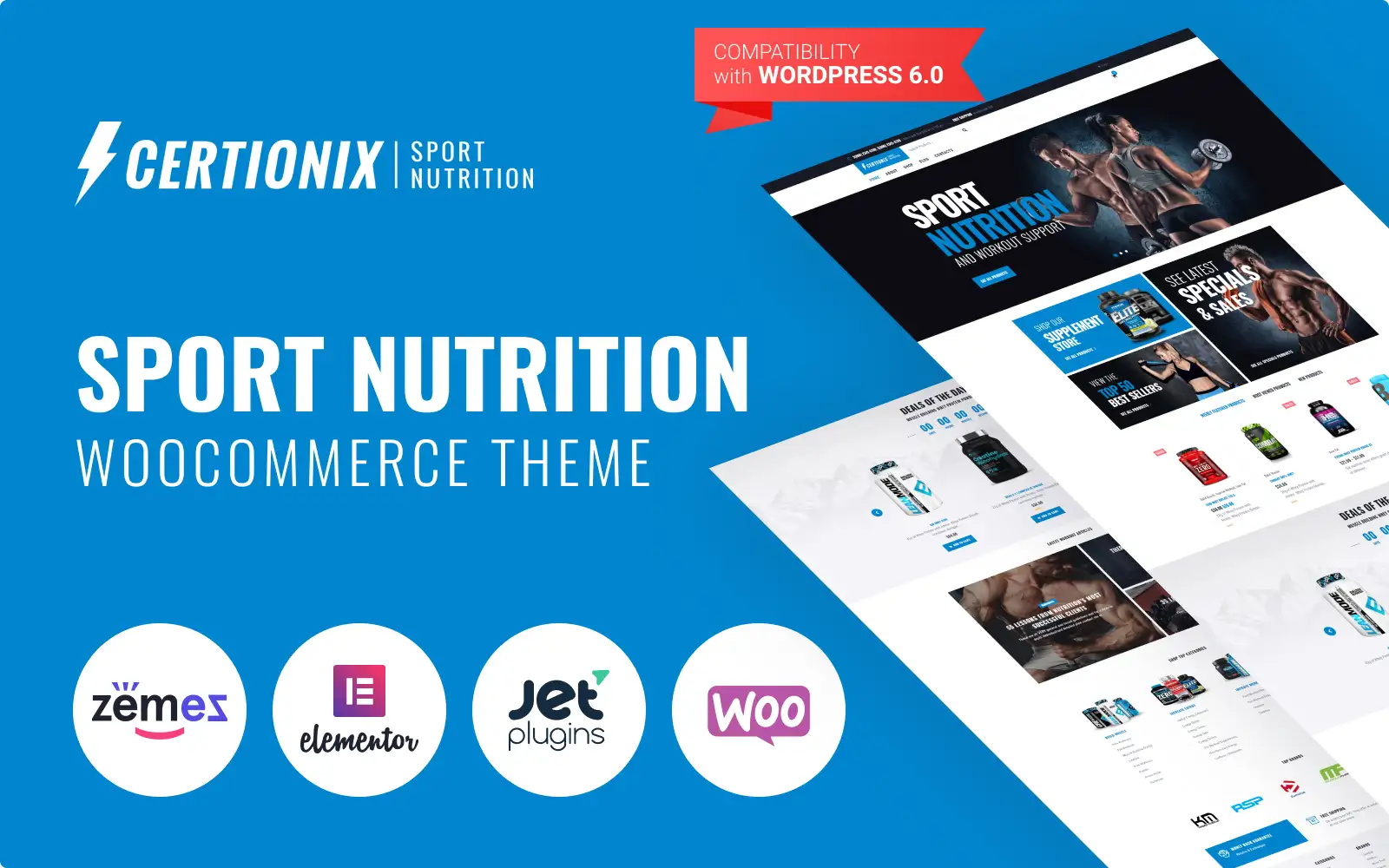 Certionix – Sport Nutrition Website Template with Woocommerce and Elementor WooCommerce Theme