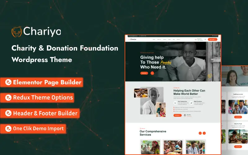 Chariyo – Charity & Donation Foundation WordPress Theme