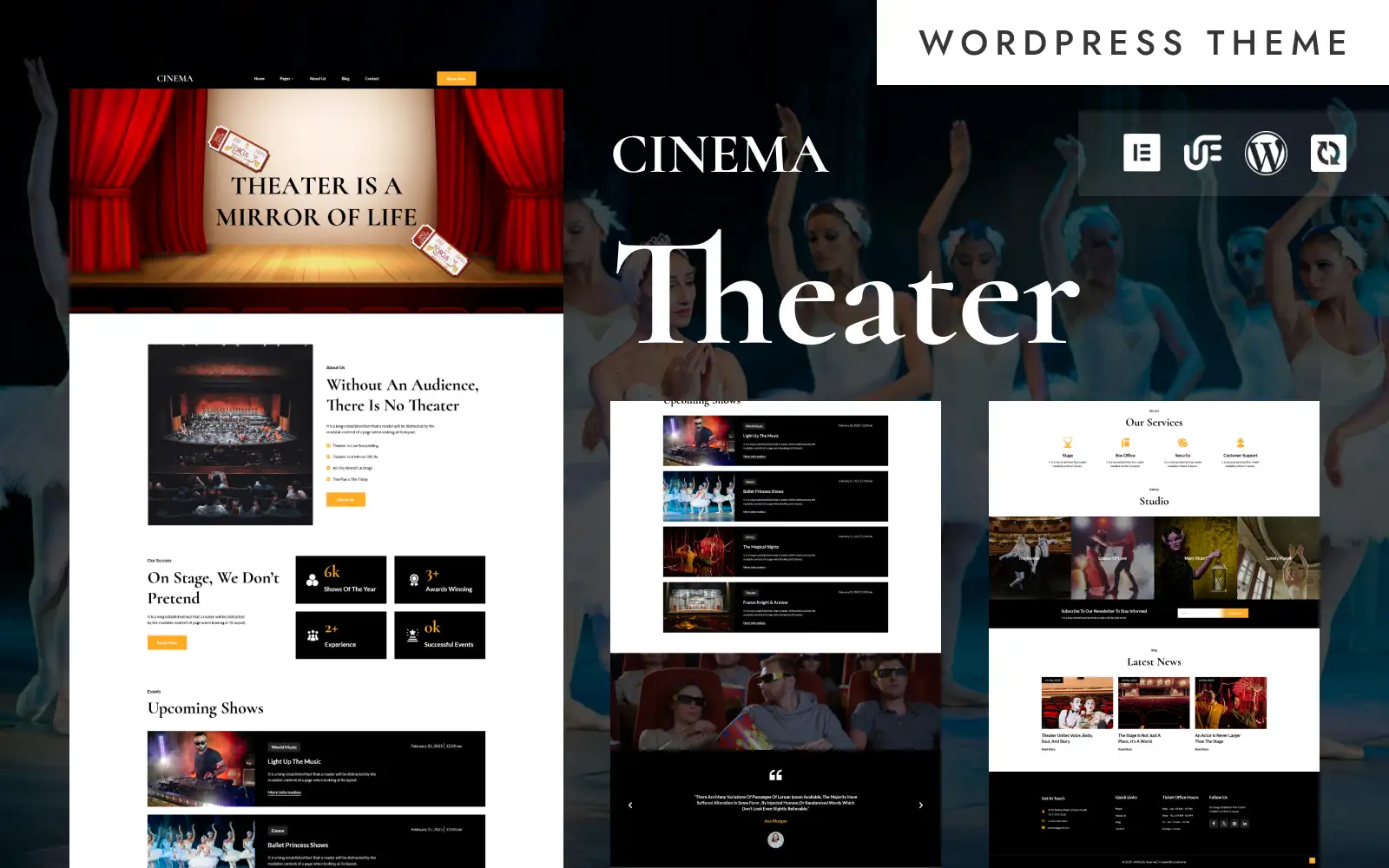 Cinema – Vintage Theater & Performing Arts WordPress Elementor Theme WordPress Theme