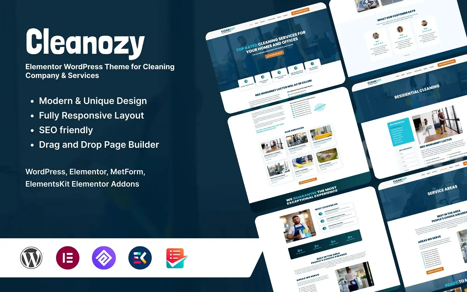 Cleanozy – Elementor WordPress Theme for Cleaning Company & Services