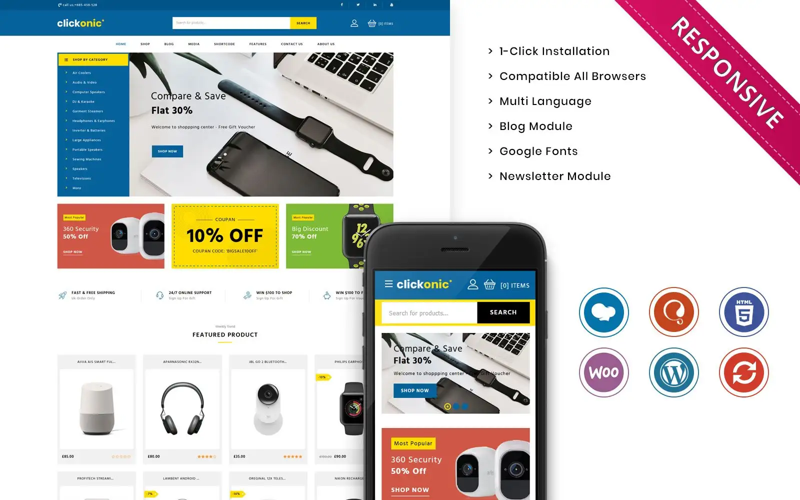 Clickonic – The Mega Electronic Store WooCommerce Theme