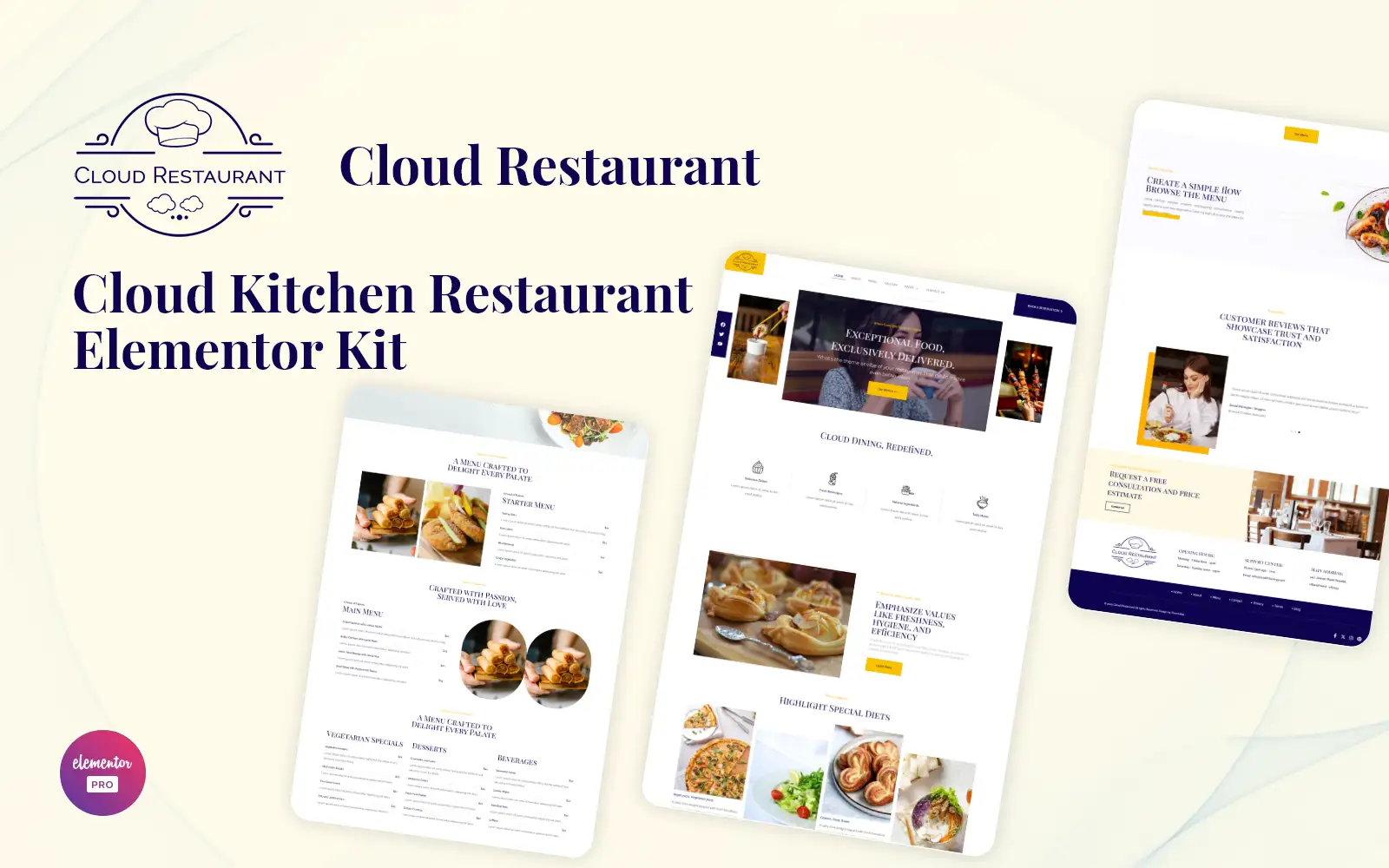Cloud Restaurant – Cloud Kitchen Restaurant Elementor Kit