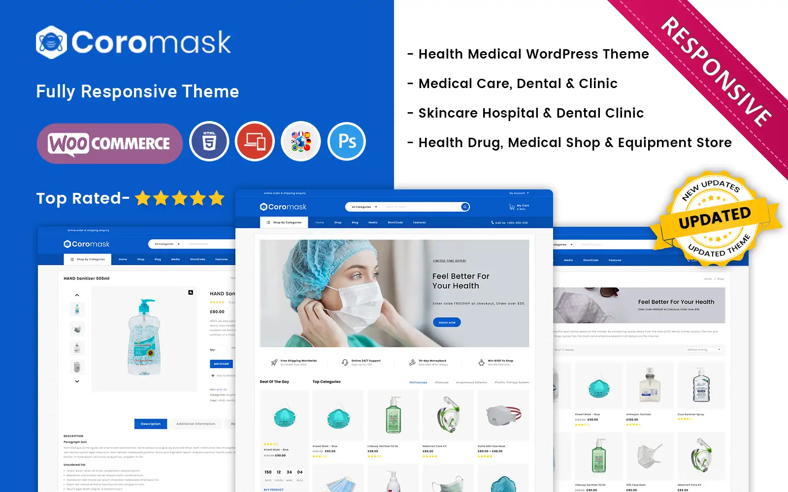 Coromask – The Premium Medical Responsive WooCommerce Theme