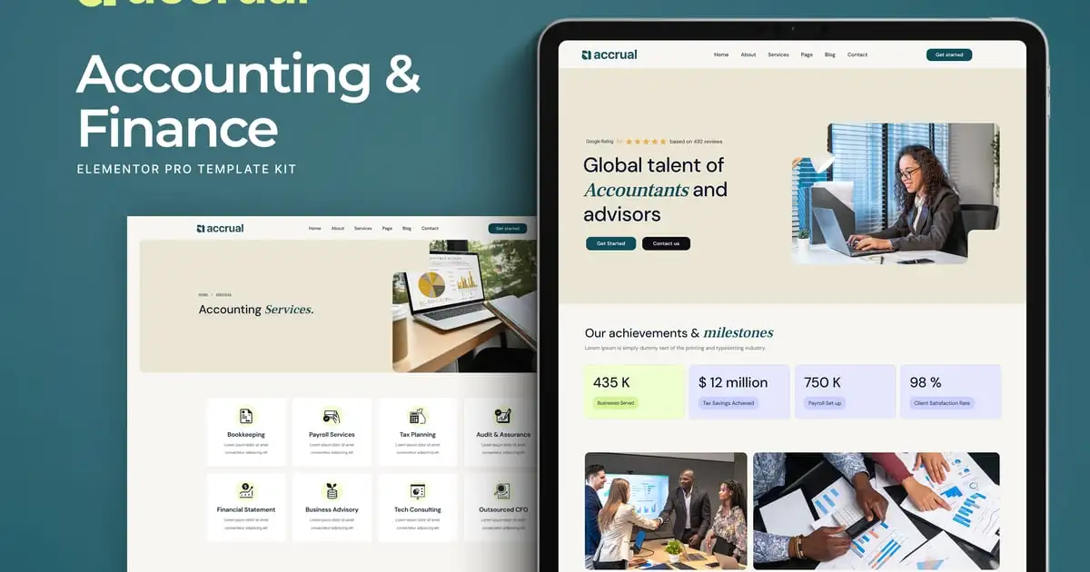 Accrual – Accounting & Finance Elementor Template Kit
