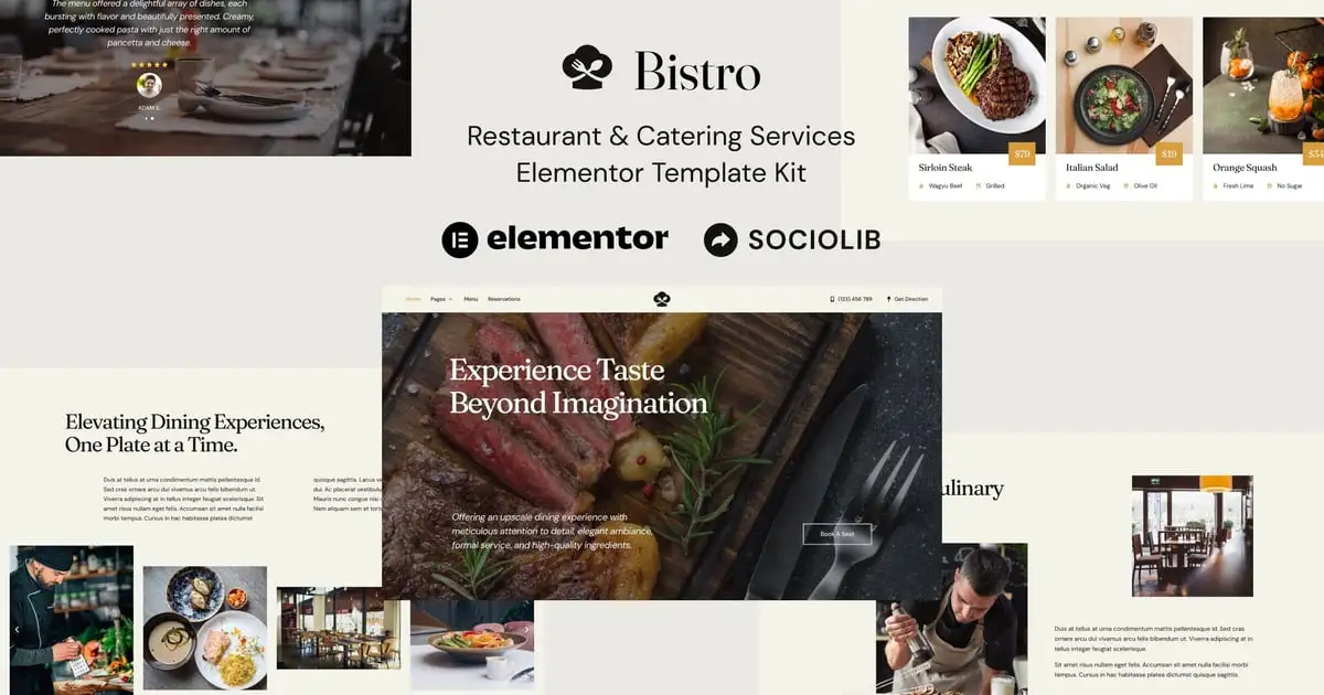 Bistro – Restaurant & Catering Services Elementor Template Kit