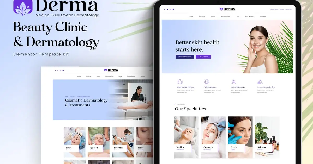 Derma – Beauty Clinic & Dermatology Elementor Template Kit