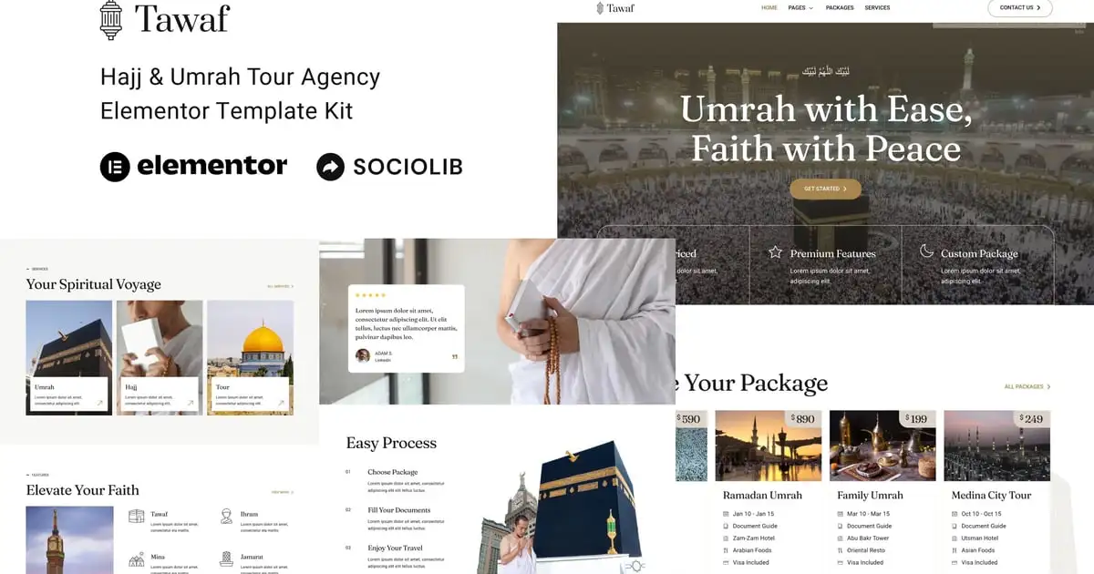 Tawaf – Hajj & Umrah Tour Agency Elementor Template Kit