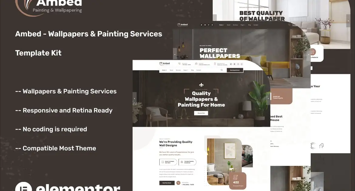 Ambed – Wallpapers & Painting Services Template Kit