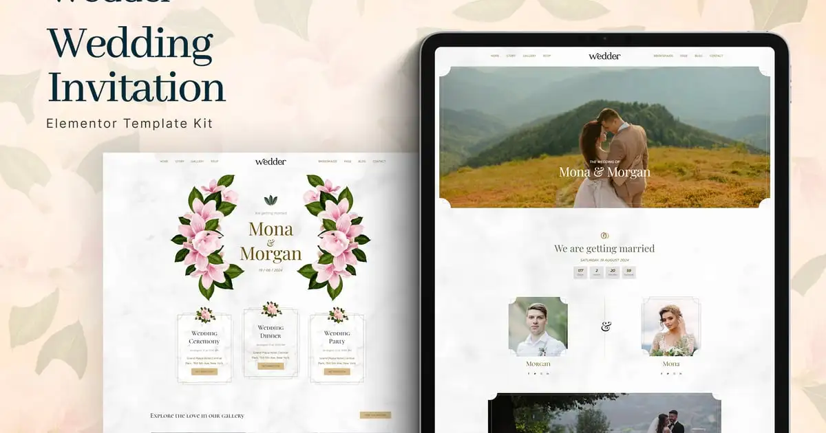 Wedder – Wedding Invitation Elementor Template Kit