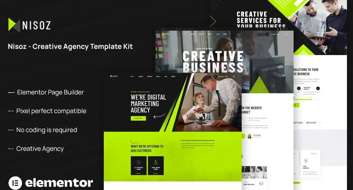 Nisoz – Creative Agency Elementor Template Kit