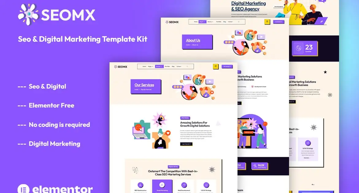 SeoMx – Seo & Digital Marketing Elementor Template Kit