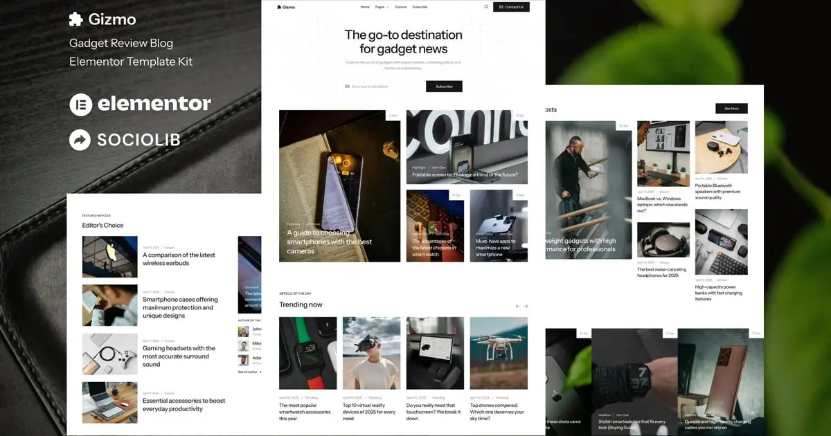 Gizmo – Gadget Review Blog & Magazine Elementor Template Kit