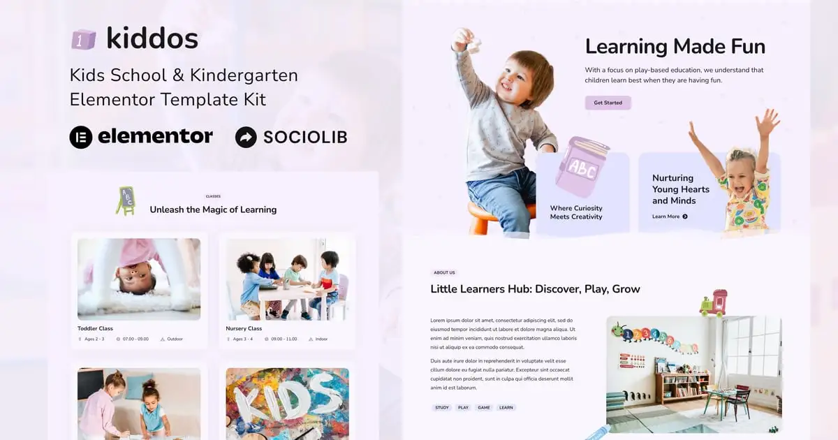 Kiddos – School & Kindergarten Elementor Template Kit