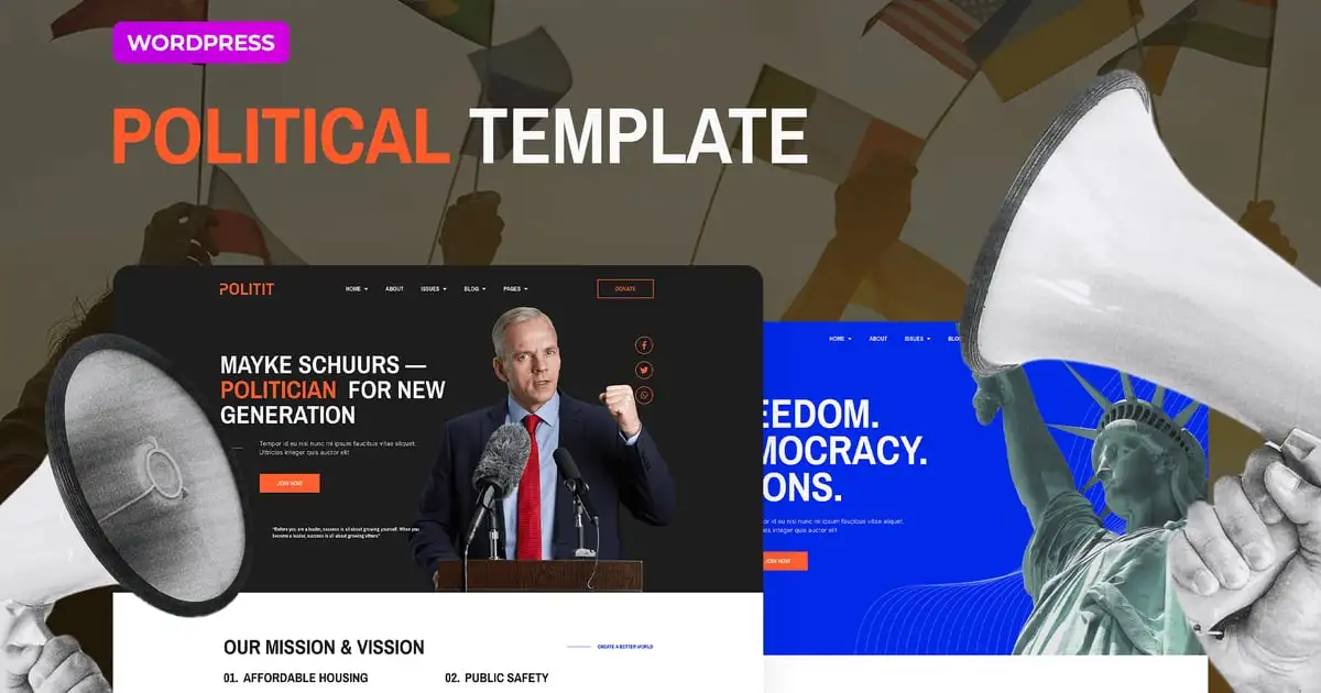 Politit – Political Party Elementor Template Kit