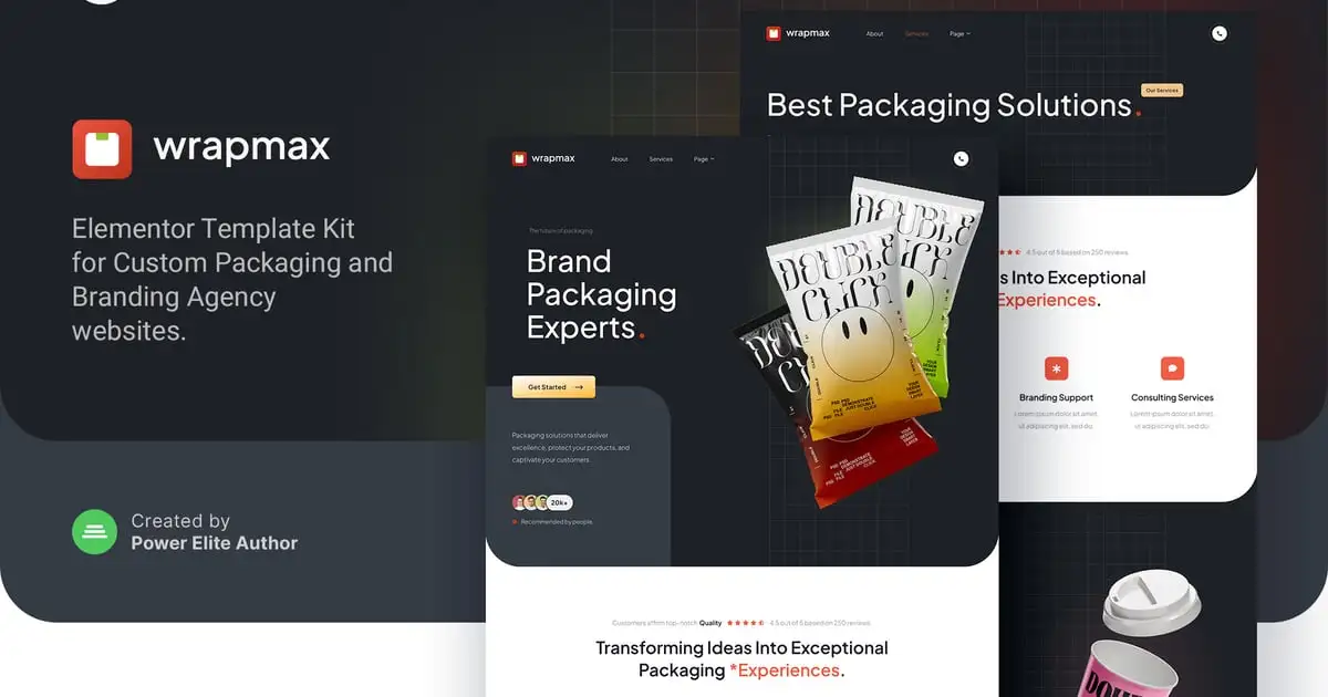 Wrapmax – Custom Packaging & Branding Agency Elementor Template Kit