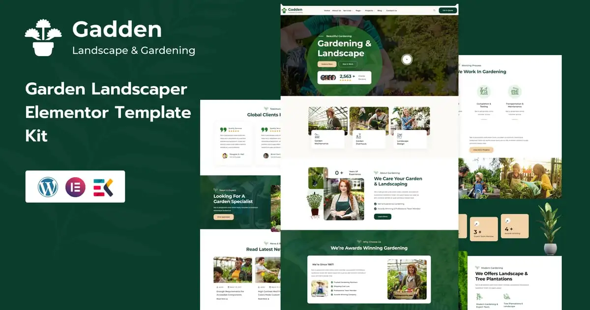 Gadden – Garden & Landscaping Elementor Template Kit