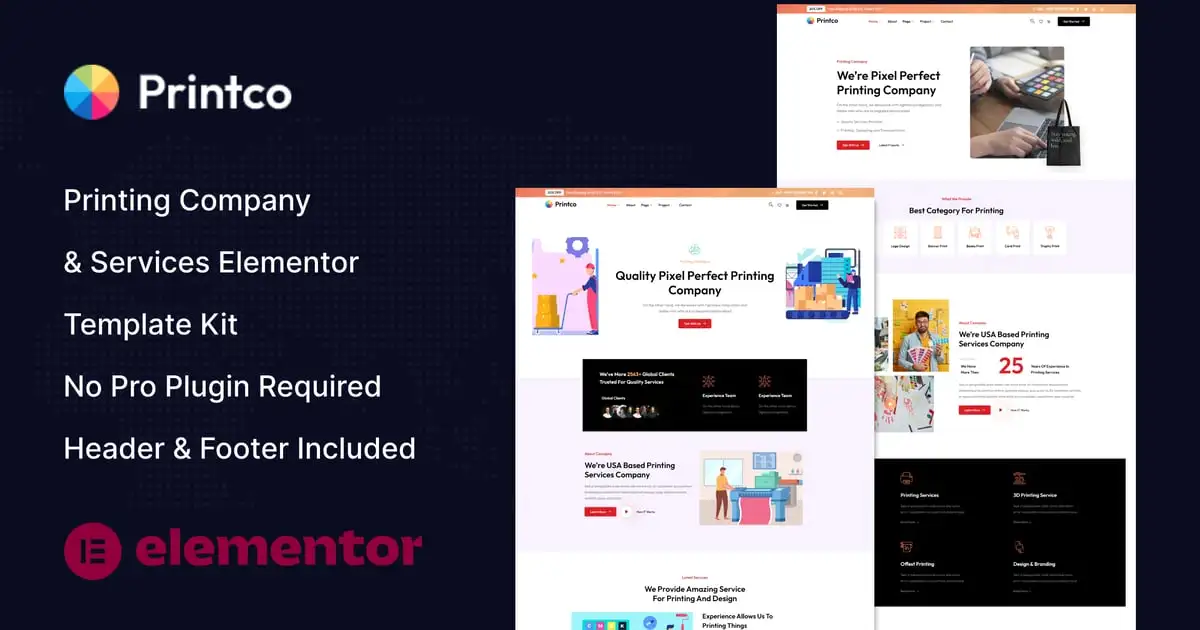 Printco – Printing Company & Services Elementor Template Kit