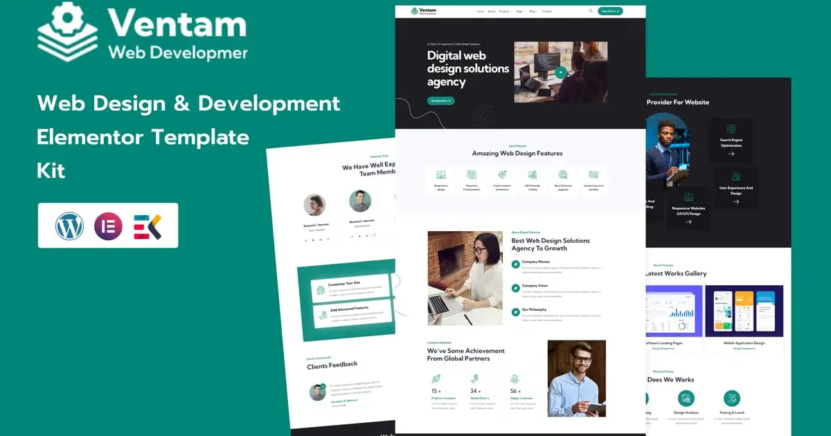 Ventam – Web Design Agency Elementor Template Kit