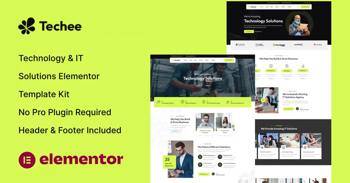 Techee – Technology & IT Solutions Elementor Template Kit