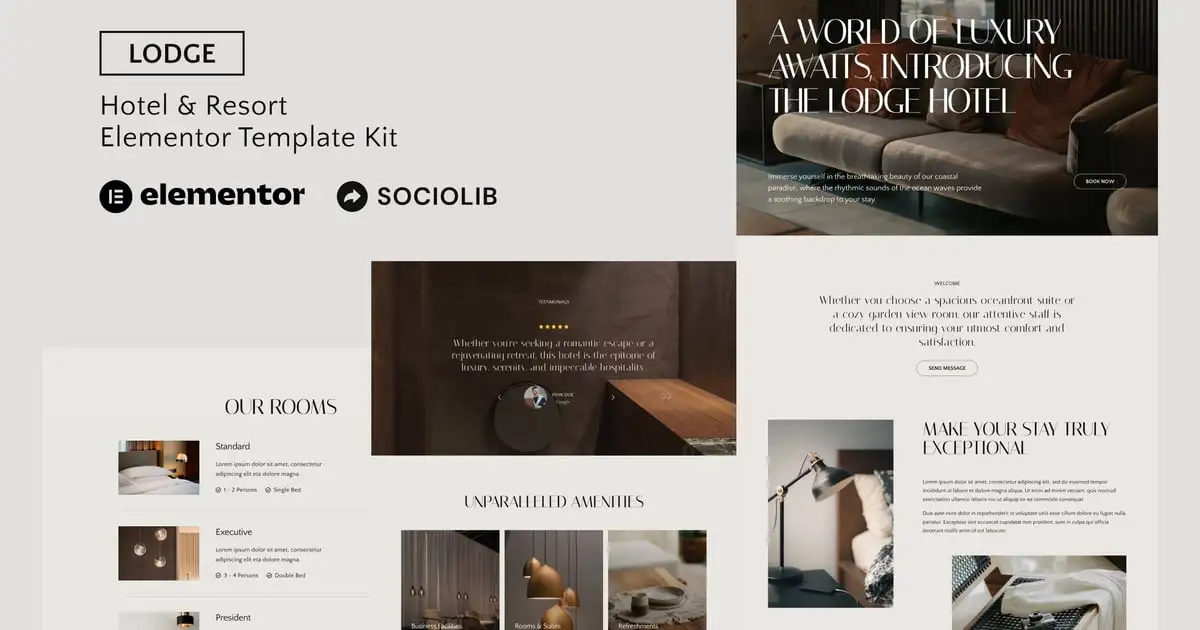 Lodge – Hotel & Resort Elementor Template Kit